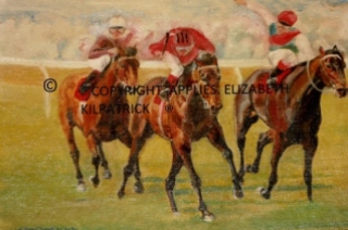 One of my paintings of a horse race